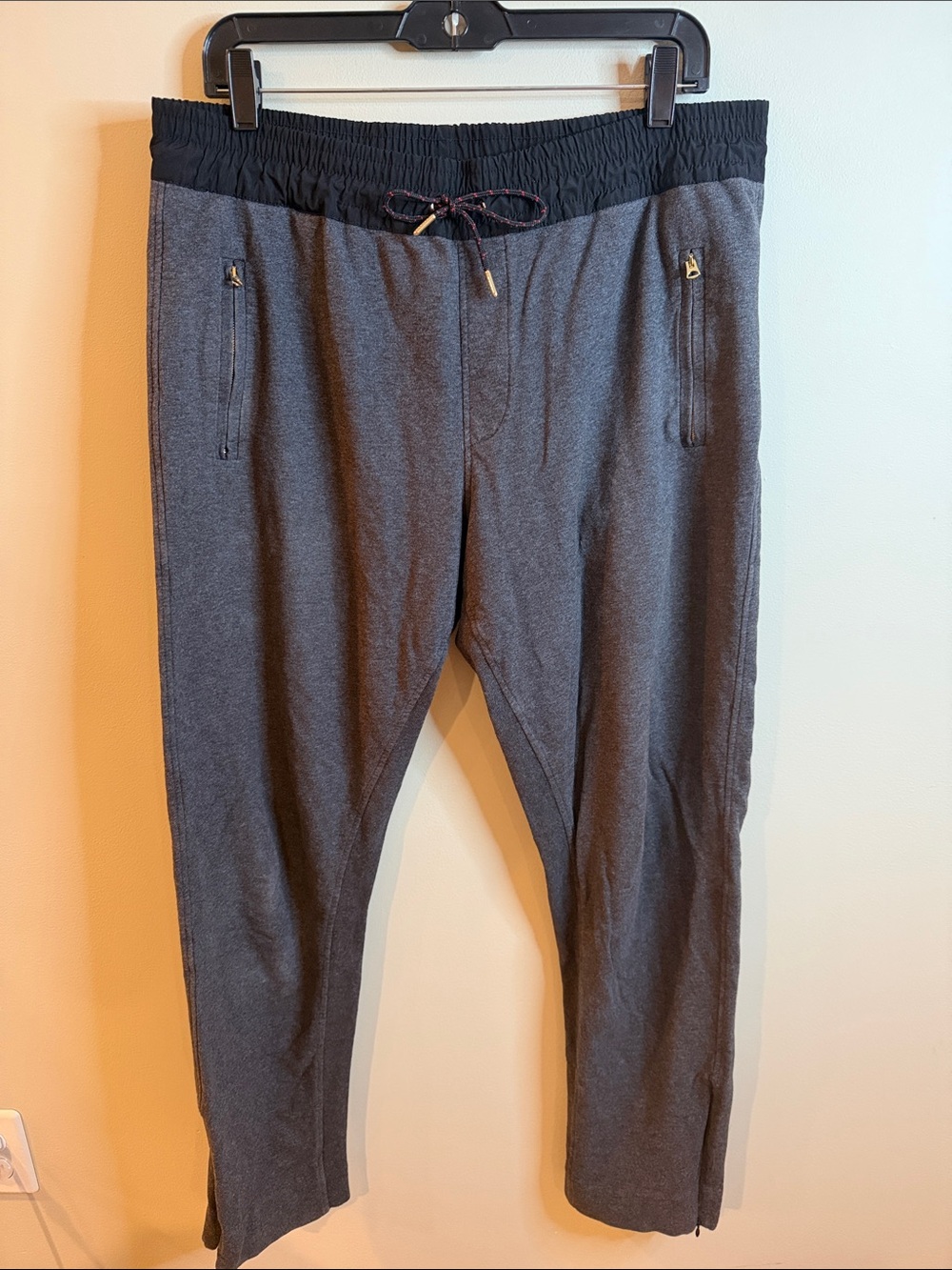 Burberry Charcoal Gray Jogger Pants with Black Elastic Waistband